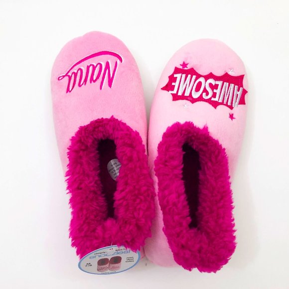 NWT Snoozies Women's Pink Awesome Nana Slippers Medium 7/8 - Picture 4 of 6